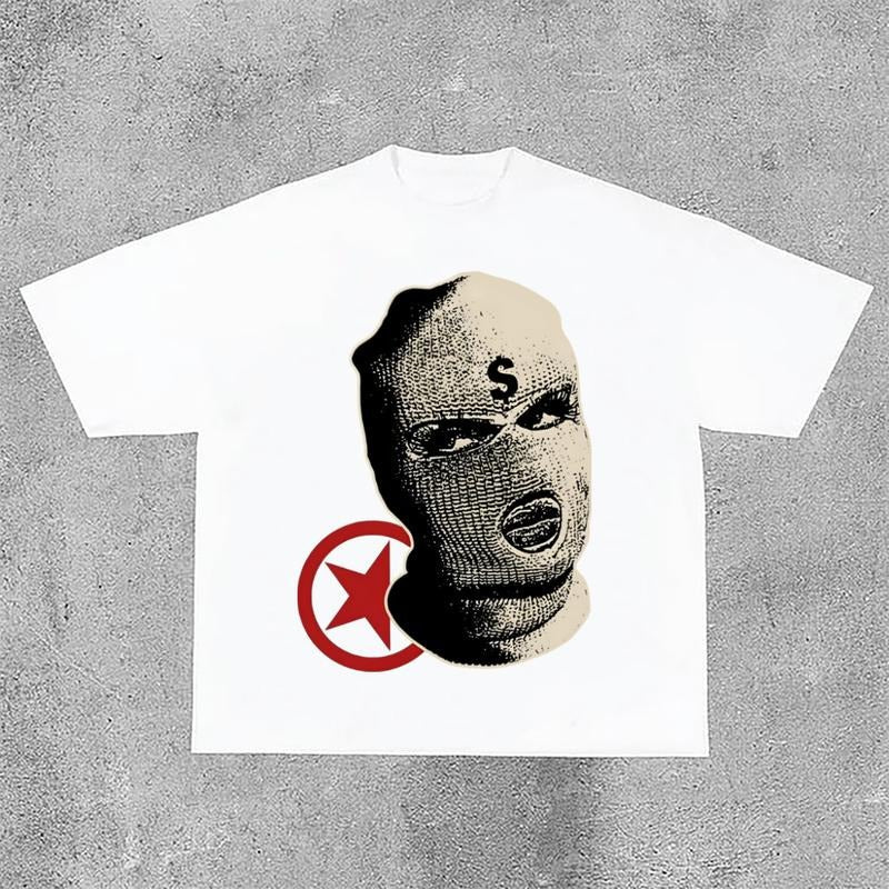 Sopula Gangster Hood Money Vintage Graphics Cotton T-Shirts
