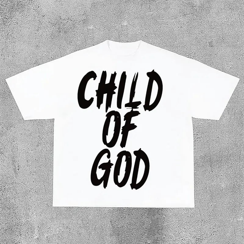 Sopula Child God Print Cotton Short Sleeve T-Shirts