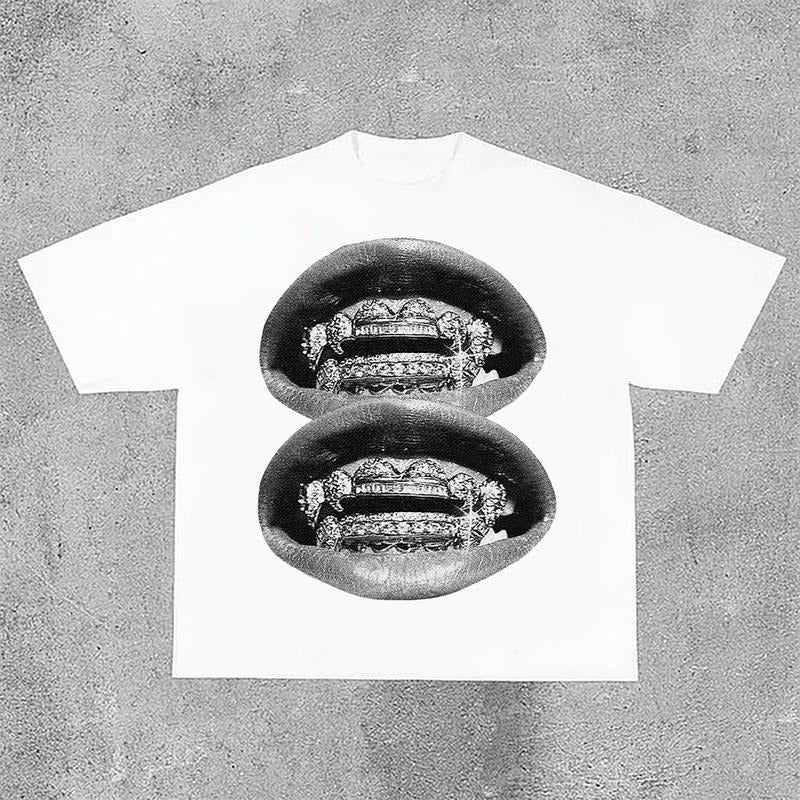 Sopula Lip Print Casual Cotton T-Shirts