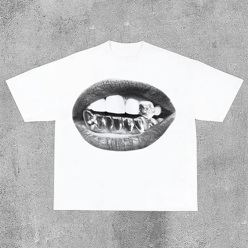 Sopula Lips Graphics Print Cotton T-Shirts