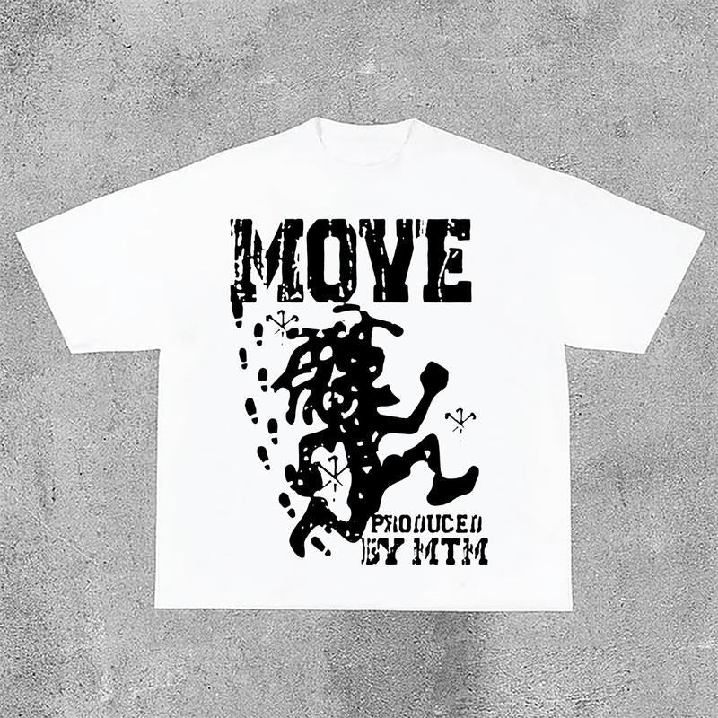 Sopula Vintage Just Move Art Cotton T-Shirts