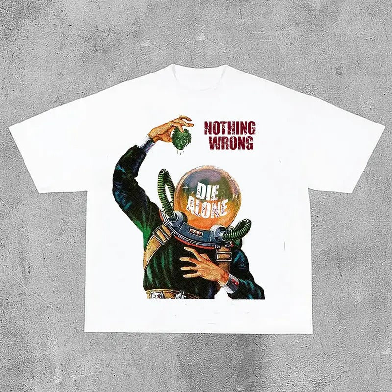 Sopula Vintage Nothing Wrong Print Casual Cotton T-Shirts