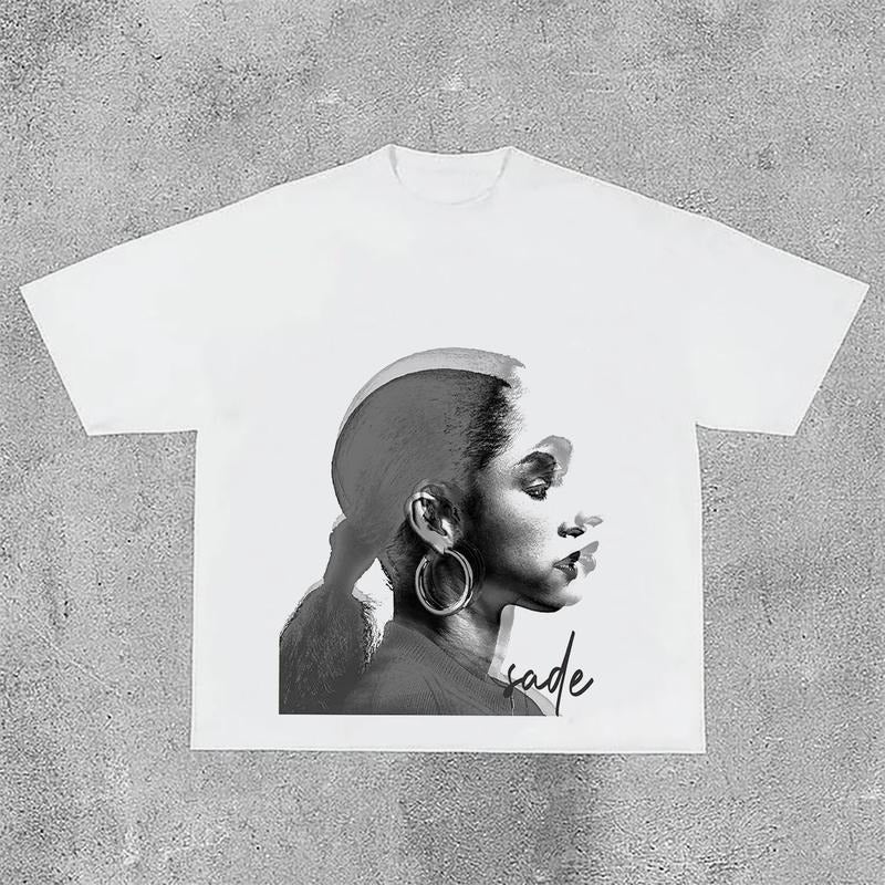 Sopula Vintage Sade Adu Print Cotton T-Shirts