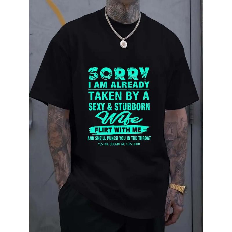 Sorry I Have Been Printed Sexy Headstrong Wife Casual Sports Crew Neck Breathable Quick Drying Made USA T-Shirts