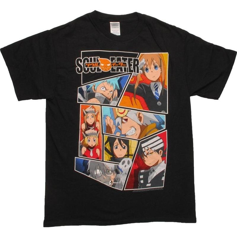 Soul Eater Multi Character Panel Shirt Retro Bring Back Classics Everyday Basic Never Outdated T-Shirts