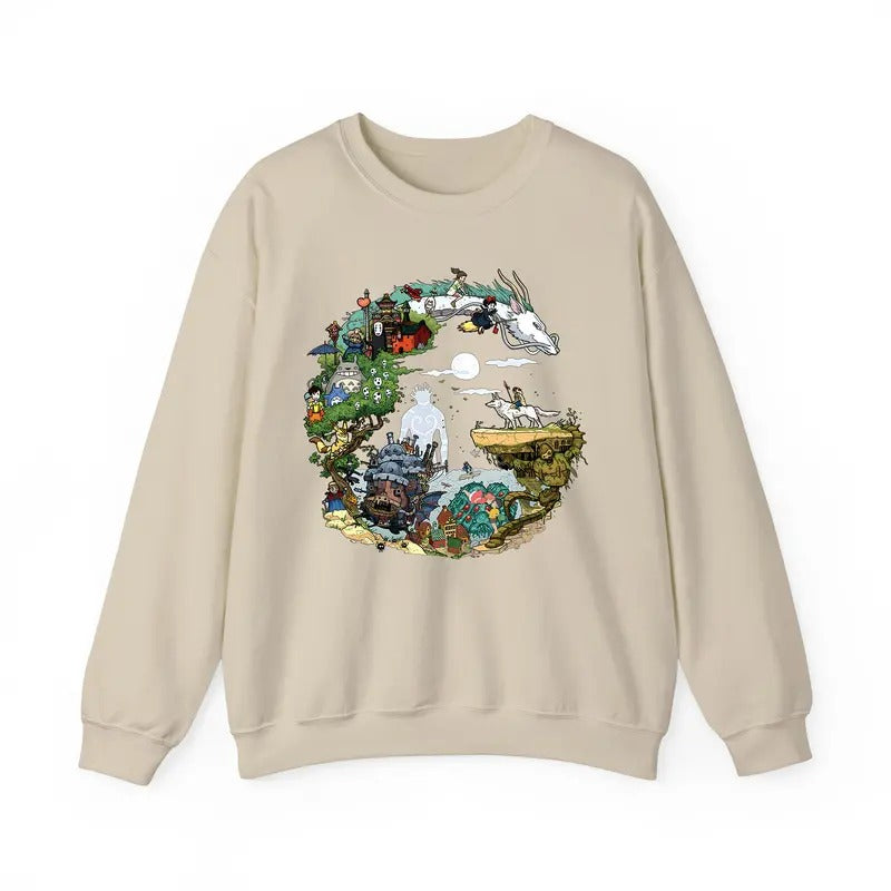 Spirited Away Studio Ghibli Hayao Miyazaki Studio Ghibli Totoro Shirt Ghibli No Face Shirt Howl'S Moving Castle Shirt Ponyo style{N002}2 T-Shirts
