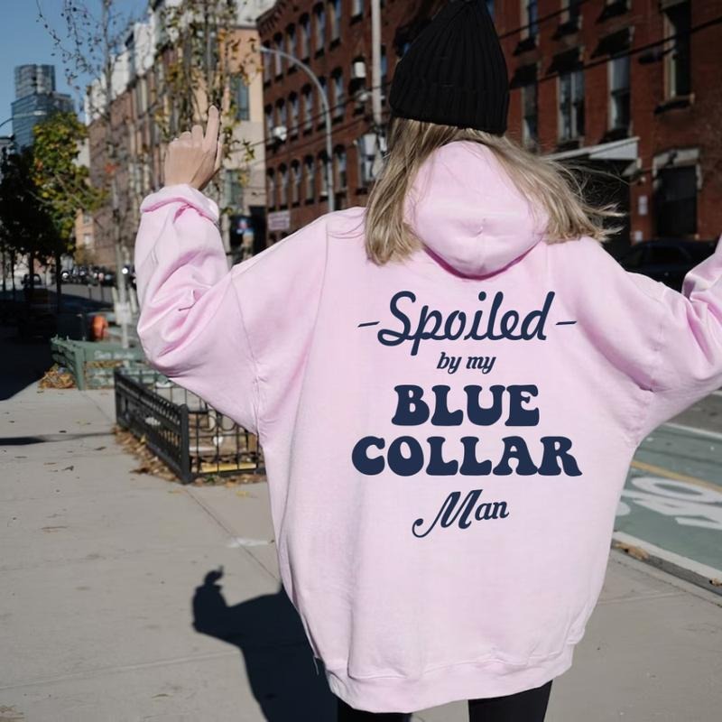 Spoiled My Blue Collar Man Tops Womenswear T-Shirts