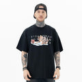 Spring Summer Kitten Destroyed Printed Short Sleeved T-Shirts