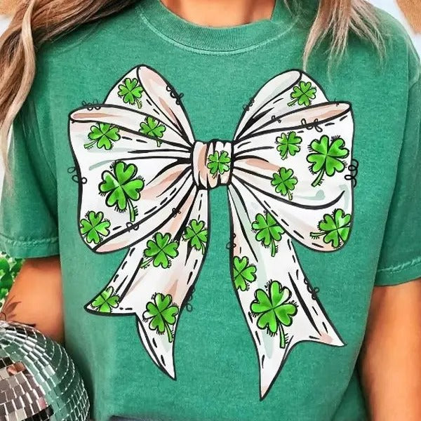 St. Patrick'S Day Bow DTF Transfers THIS IS NOT SHIRT T-Shirts