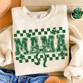 St Patricks Day Mama St Patricks Mama Varsity Shamrock Coquette Coquette Bow Patty'S Day Mom St Patricks Mama Retro Shirt T-Shirts