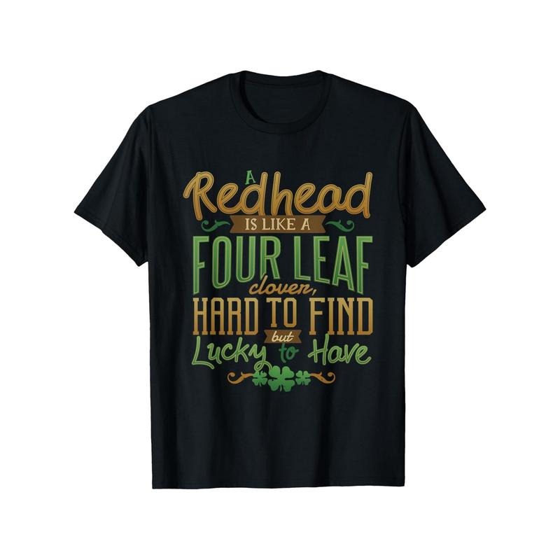 [St. Patrick Day ] Green Irish Shamrock Cotton Lucky Redhead St. Patrick Day 100% Cotton S XXXL Slight Stretch Slightly Elastic Casual Round Neck Outdoor Short Sleeve Made USA T-Shirts