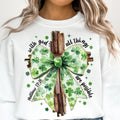 St. Patrick'S Day Shirt God Christian Christian Cross Shirt St. Patrick'S Coquette Bow Lucky Shirts Happy St. Patrick'S Day T-Shirts