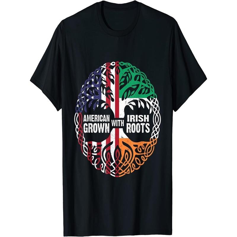 [St. Patrick'S Day ] Patrick'S Day American Grown Ireland Flag 220g Made USA T-Shirts