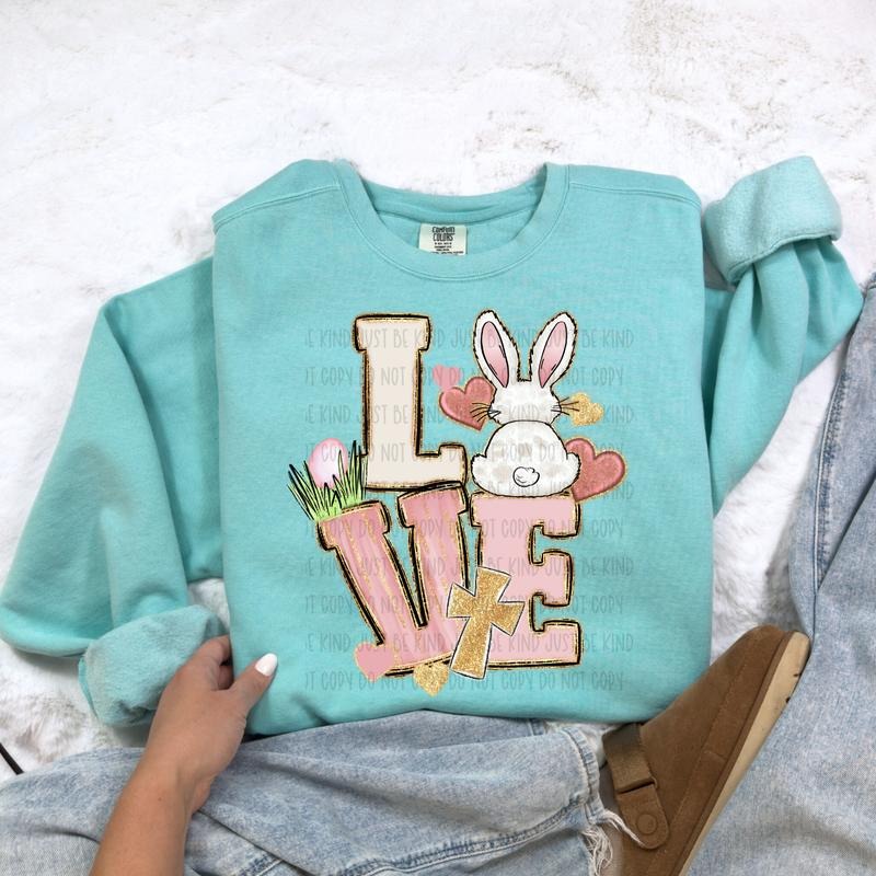 Stacked Love Bunny DTF Transfers THIS IS NOT SHIRT T-Shirts