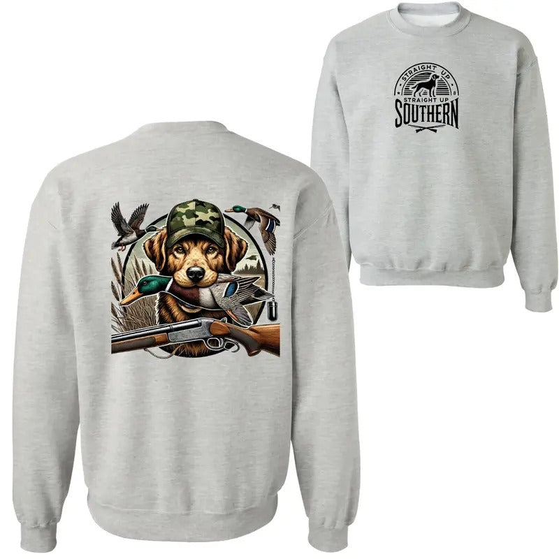 Straight Up Southern Duck Hunting DRG Camo Hunting Dog Cozy Outdoor Enthusiasts Hunting Fans T-Shirts