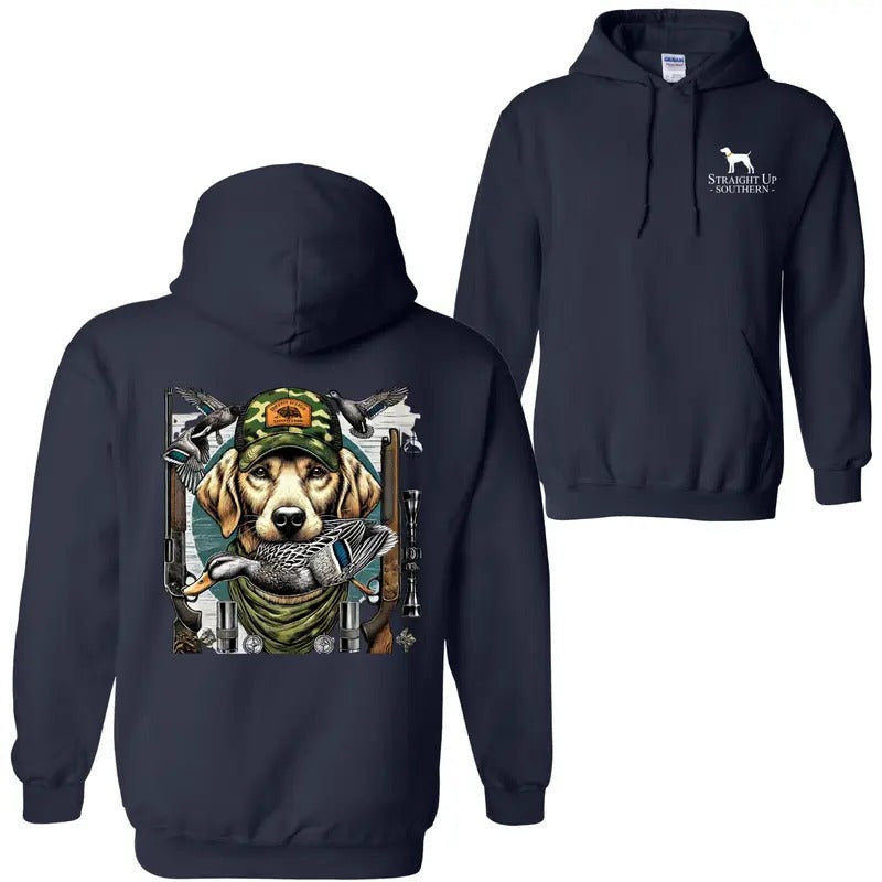 Straight Up Southern Duck Hunting Camo DRG Hunting Dog Outdoor Enthusiasts Cozy Durable Adventure T-Shirts