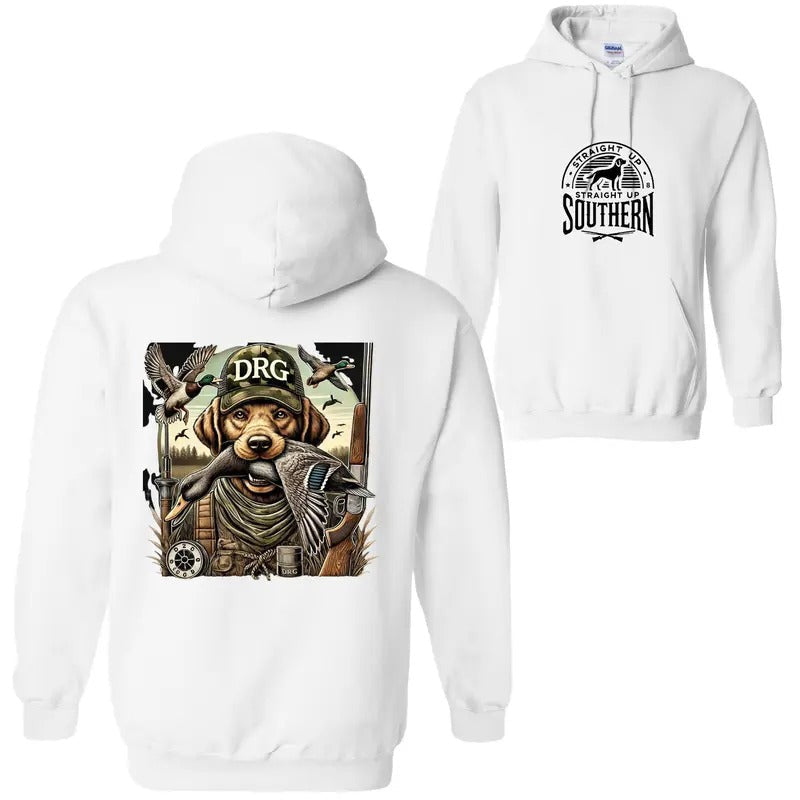 Straight Up Southern Hunting Dog DRG Duck Hunting Outdoor Enthusiasts Cozy Adventure T-Shirts
