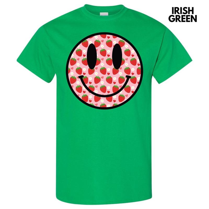 Strawberry Happy Face Gildan Short Sleeve T-Shirts