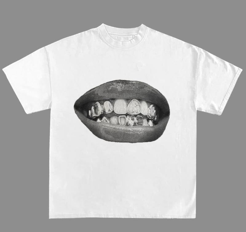 Streetwear Y2K Grill Lip Mouth Retro T-Shirts