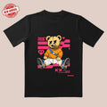 'Peachy Bear' Fleece 3D Cut & Orange White Clash All Day Date Home Streetwear T-Shirts