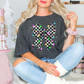 String Lights Checker Bow Comfort Colors 'NLB' T-Shirts