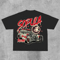 Studio Fun Flame Car Graphics Print Cotton T-Shirts