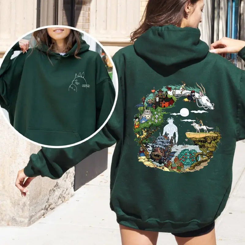 Studio Ghibli Hayao Miyazaki Studio Ghibli Totoro Shirt Ghibli No Face Shirt Howl'S Moving Castle Shirt Ponyo style{N002}6 T-Shirts