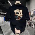 Summer Cotton Casual Short Sleeve Loose Fit Printed High Street Crew Neck Ins Top T-Shirts