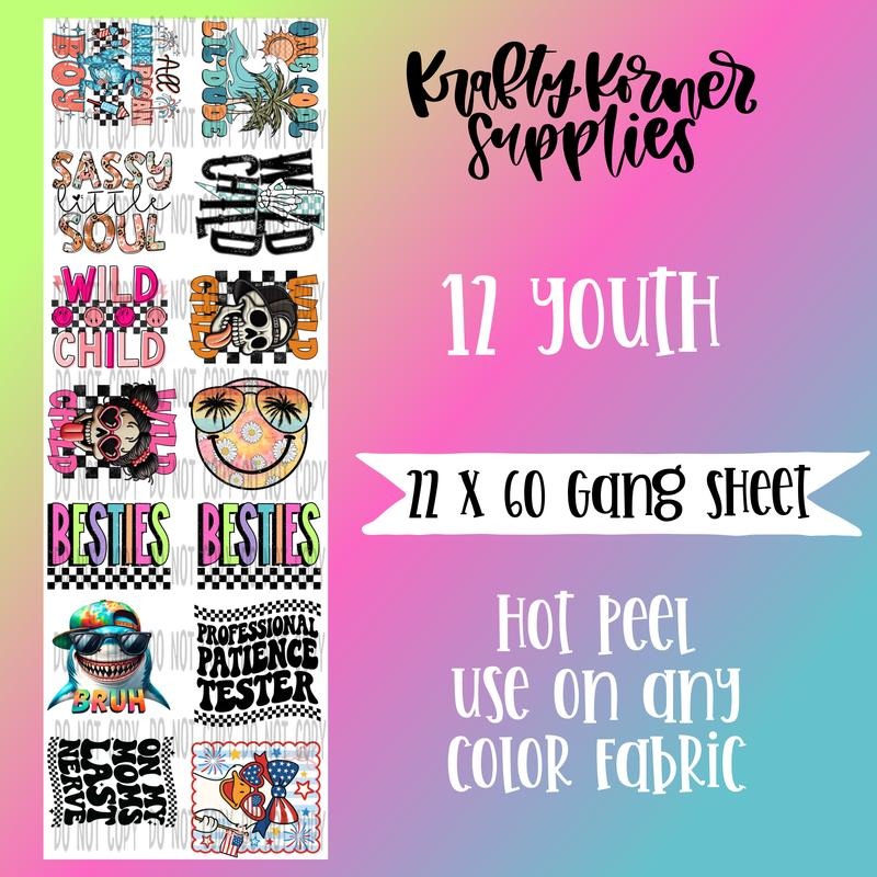 Summer Fun DTF Transfer Gang Sheet 22 X 60 T-Shirts