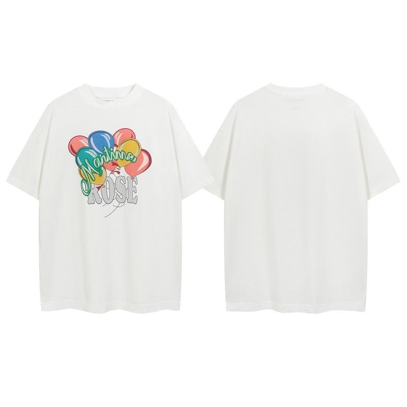 Summer New Martine Rose Brand Balloon Letter Same Couple Loose Short Sleeve T-Shirts