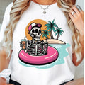 Summer Skeleton Funny Summer Shirt Beach Summer Skeleton Vacation Peachy Skeleton Shirt Halloween T-Shirts