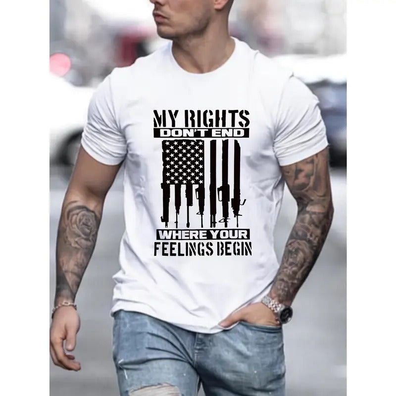 100% Cotton American Flag Print Crew Neck Short Sleeve Simple Regular Version Casual Comfortable Breathable Top Spring Summer Vacation Leisure Vacation Menswear As Made USA T-Shirts