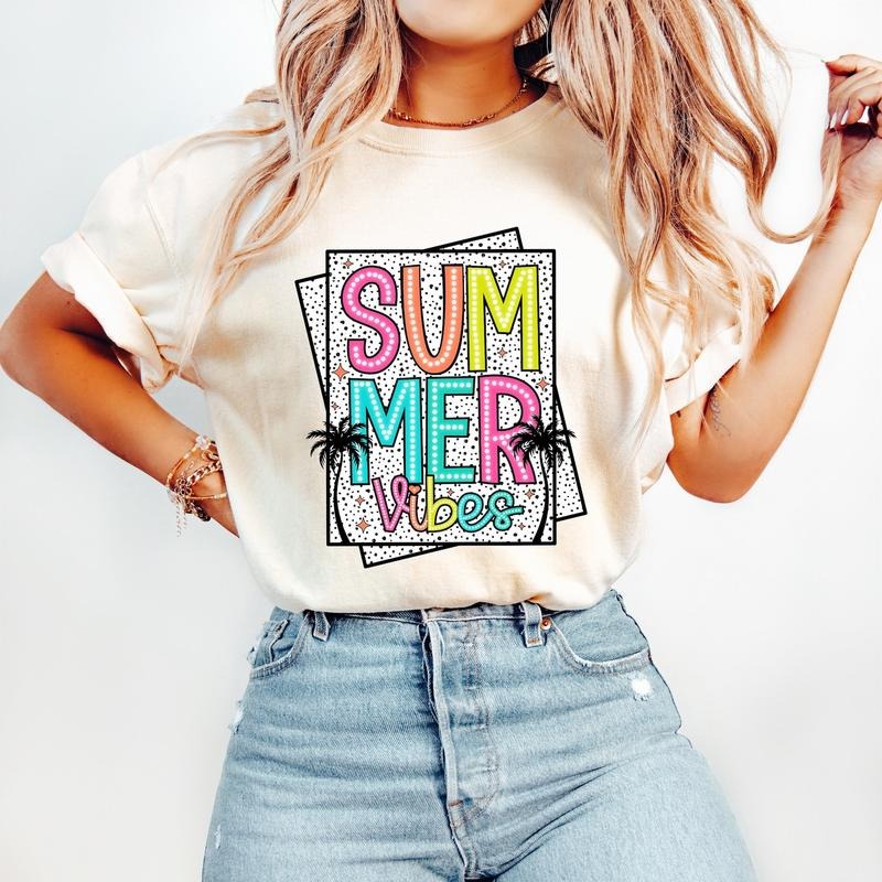 Summer Dalmatian Dots Summer Bright Doodle Lake Days Hello Summer Beach T-Shirts
