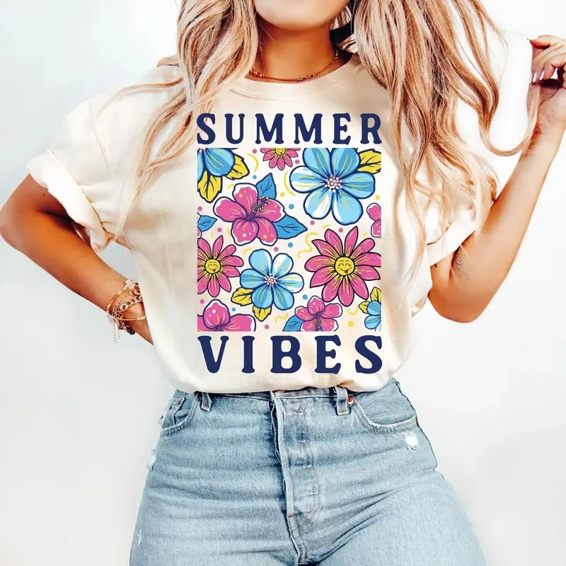 Summer Floral DTF Transfers THIS IS NOT SHIRT T-Shirts