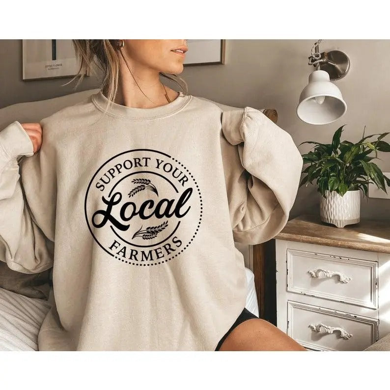 Support Your Local Farmers Farmer Farm Farmer Hooded Sweat Country Animal Farm Trip T-Shirts