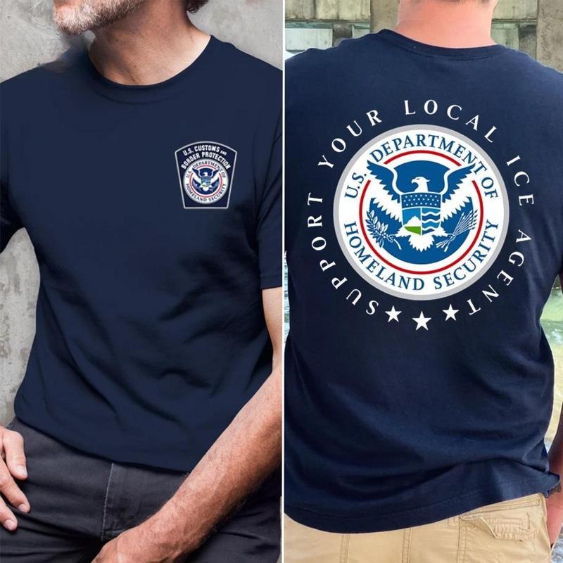 Support Your Local ICE Agent Pure Cotton Casual Street Crew Neck Short Tops T-Shirts