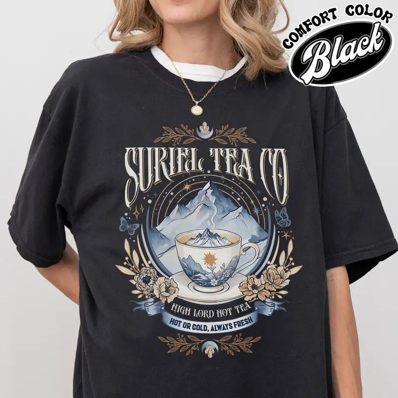 Suriel Tea Co ACOTAR Read Books Stay Weird Things Book Lovers Throne Glass Book Dark Romance Shirts T-Shirts