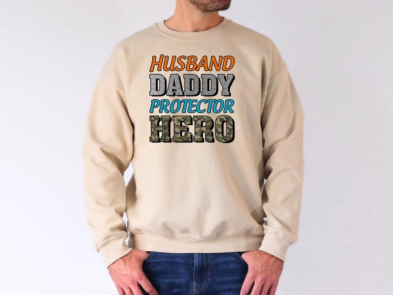 Husband Daddy Protector Hero Hero Dad Cool Daddy Husband Daddy Best Dad Shirt T-Shirts