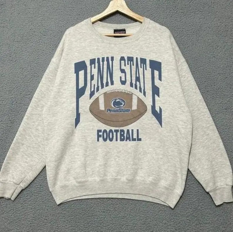 Vintage 90s Penn State University Football Classic Fit 100% Cotton Menswear Ribbed T-Shirts