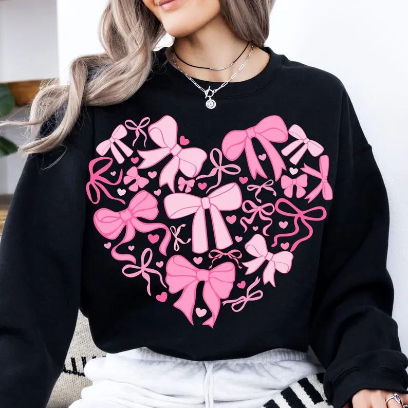 Coquette Valentine Heart Valentine Valentine Love Cotton Top T-Shirts