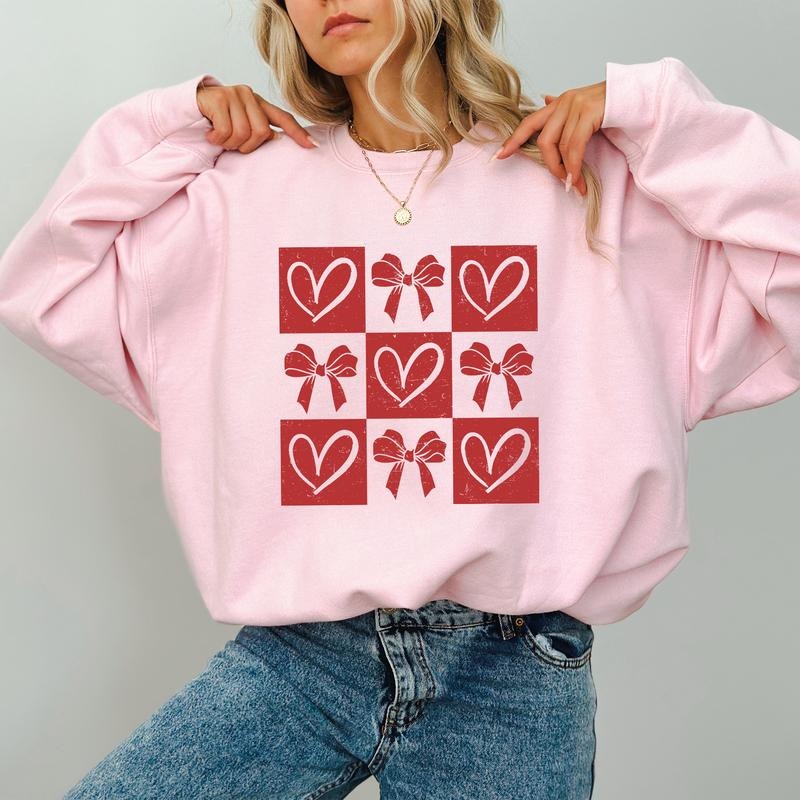 Sweet Heart Coquette Bow Heart Long Sleeves Cupid T-Shirts