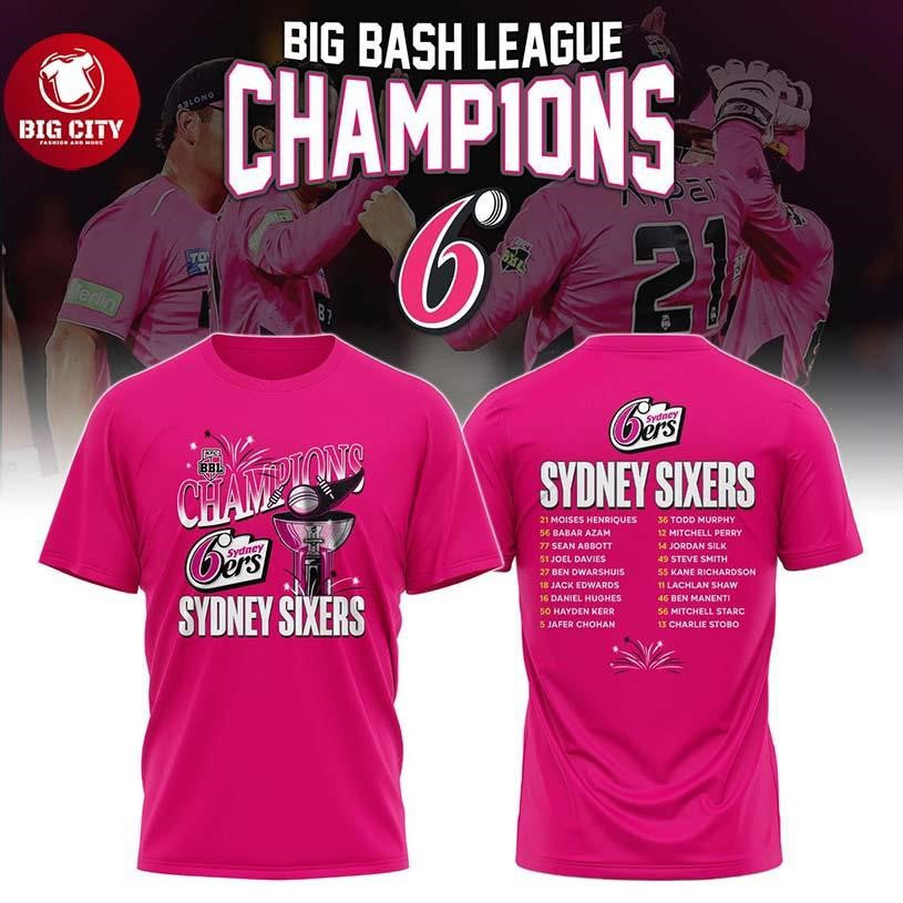 Sydney Sixers Big Bash League 2026 Champions Two Sided Shirt