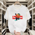Cute Skiing Bear Prints. Made Pure Cotton Prints Cut Round Neck . 'S Easy Match Styling Effect Is Doubled T-Shirts