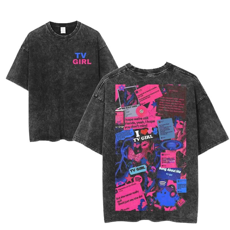 TV Girl Lyrics Collage Tour Indie Band Vaporwave Y2K Top Retro Concert Music Lover Shirt T-Shirts