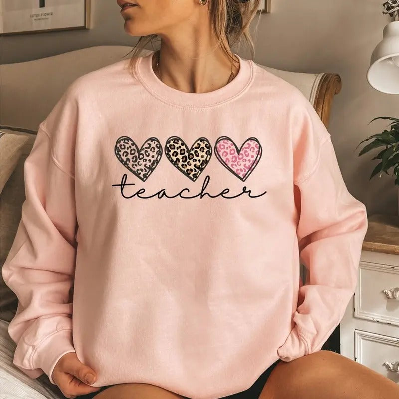 Teacher Teacher Teach Leopard Hearts Teacher Perfect Educators T-Shirts