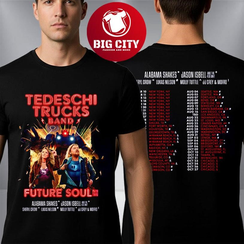 Tedeschi Trucks Band Future Soul 2026 Tour Schedule Tour Dates Two Sided Shirt