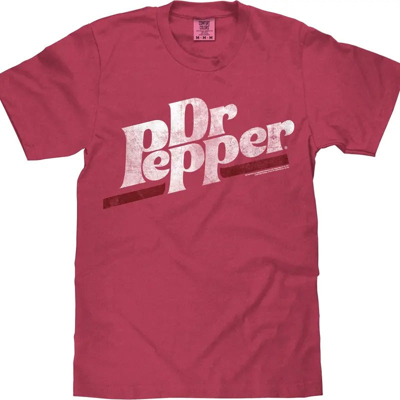 Luv X Comfort Colors Distressed Dr Pepper Logo Brick Red T-Shirts