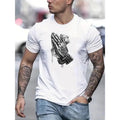 Praying Hands Money Print Casual Short Sleeve Summer Spring Fall Tops As Made USA T-Shirts