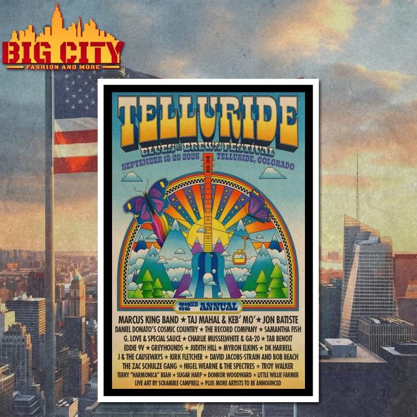 Telluride Blues And Brews Festival Telluride, CO 9_18-9_20_2026 Poster Shirt