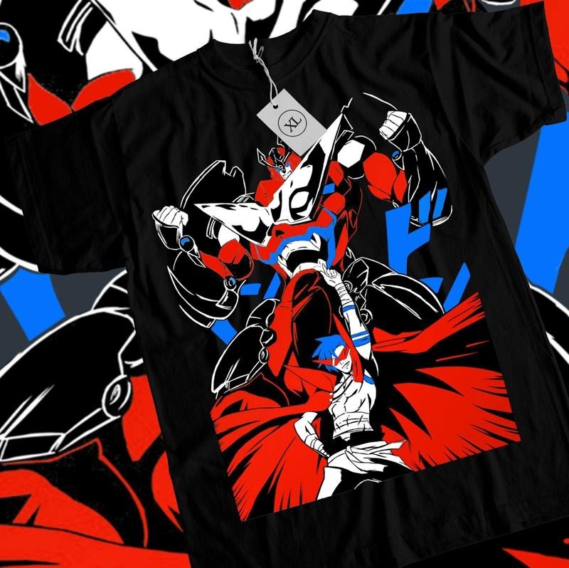 Tengen Toppa S 4XL Gurren Lagann Kamina Anime Manga Black Shirt S 4XL T-Shirts
